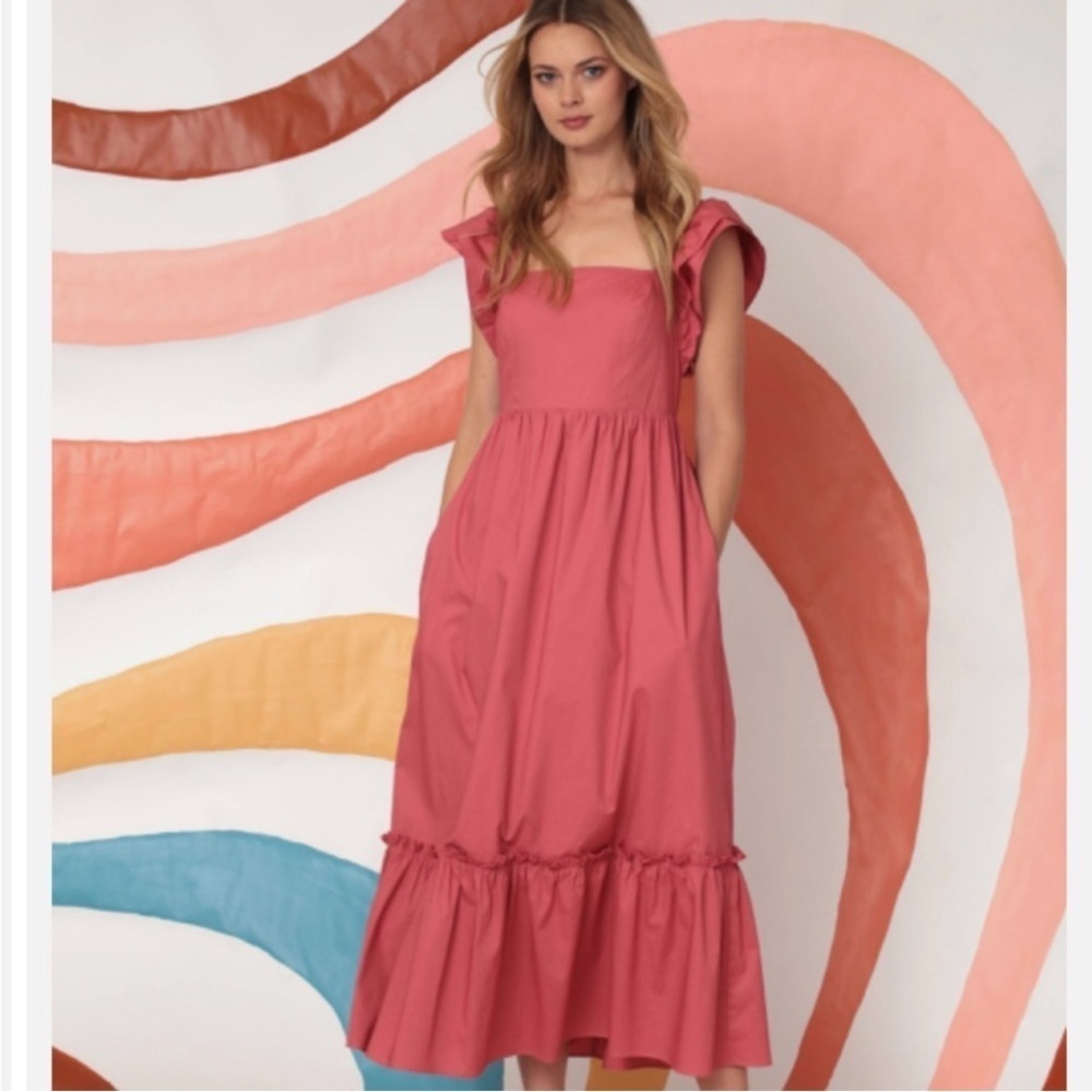 Donna Morgan Midi Ruffle Tiered Dress